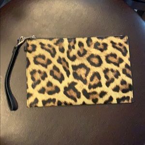 Leopard print wristlet/clutch
